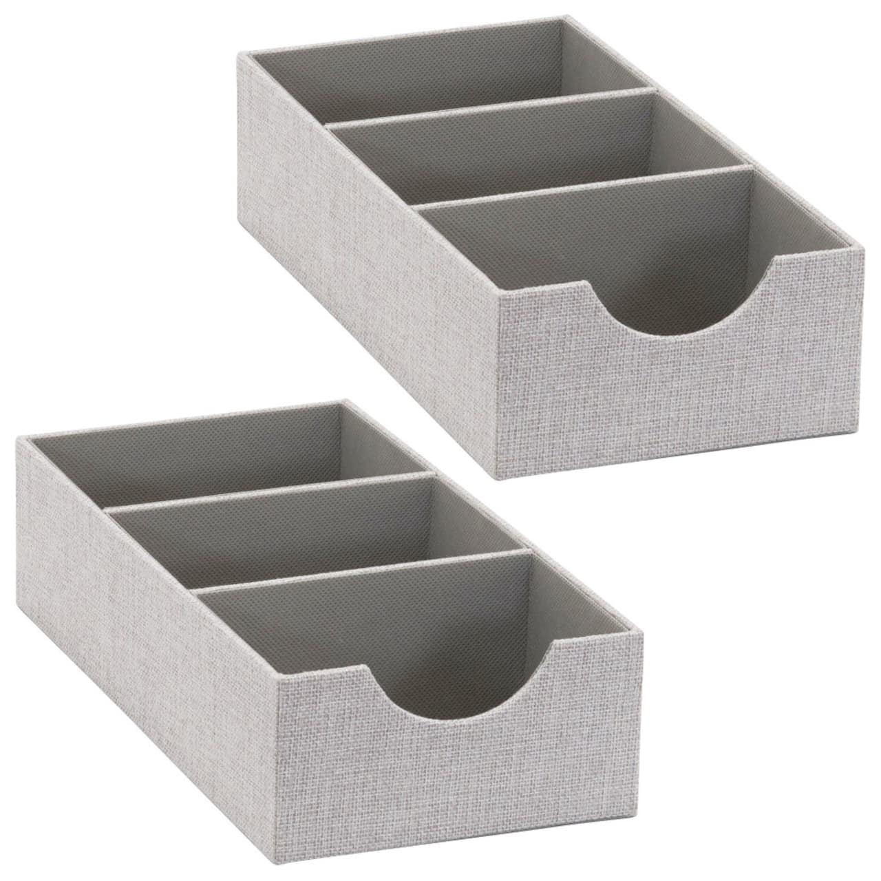 Household Essentials 12" Gray Compartment Organizer Tray, 2ct.